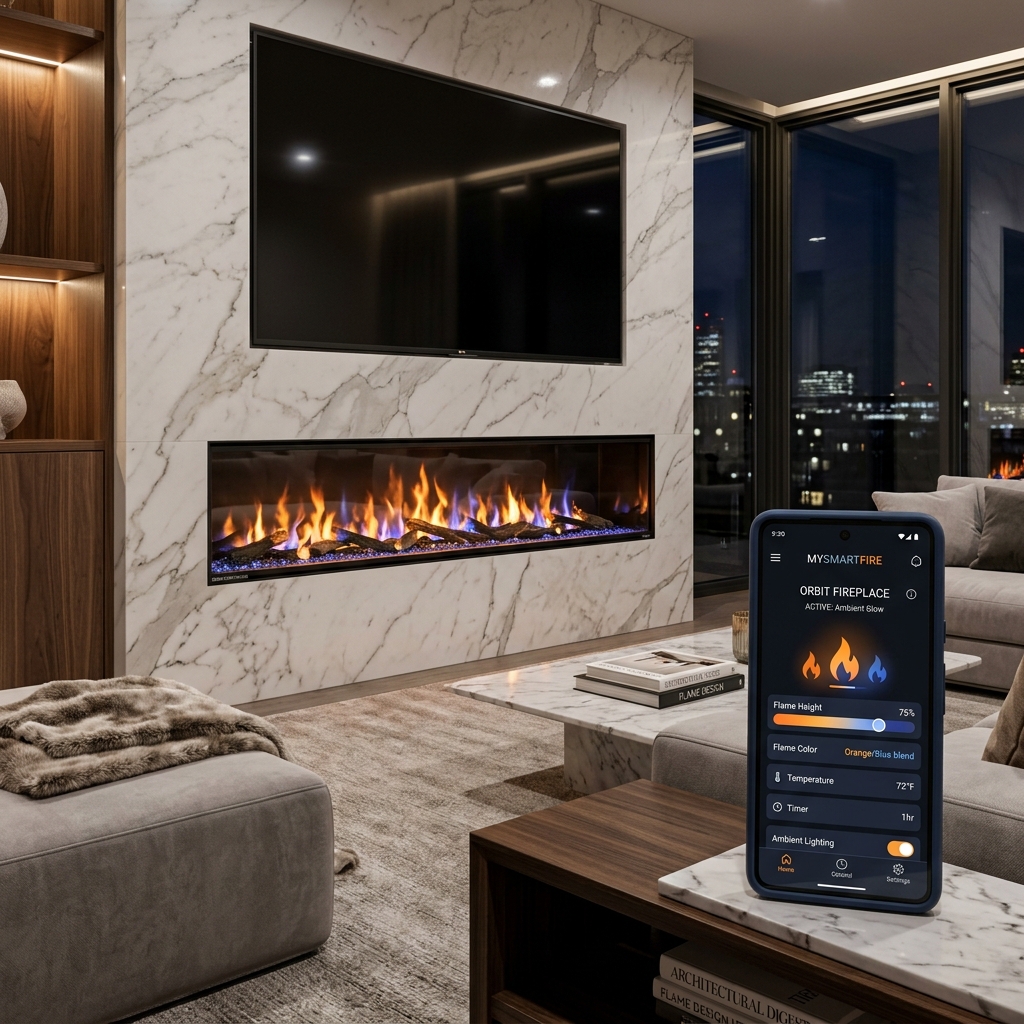 Chimenea inteligente FireWha con integración WiFi y Alexa